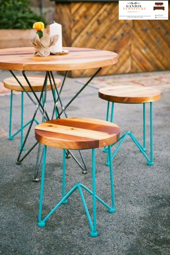 Kursi Cafe Besi Minimalis Kombinasi Kayu Model 2020 Gandis Furniture Jepara